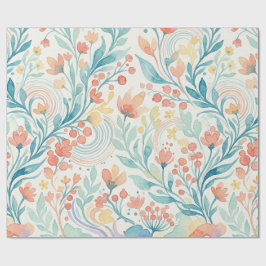 Botanisches Aquarellmuster 2026 Geschenkpapier