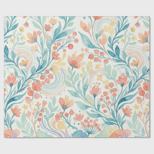 Botanisches Aquarellmuster 2026 Geschenkpapier