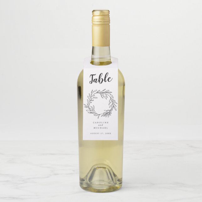 Botanisches Bad Elegante Hochzeit-Tischnummer Flaschenanhänger (Auf Flasche)