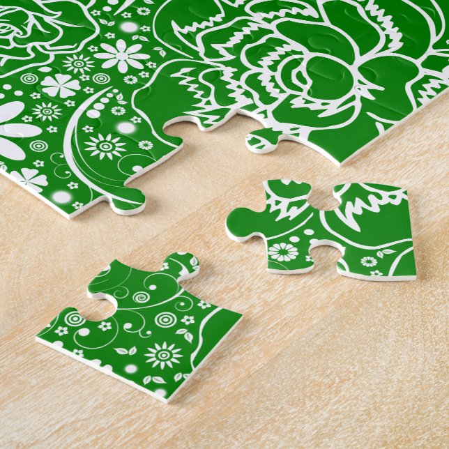 Botanisches Beauties Green Puzzle (Seite)
