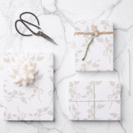 Botanisches Beige Dekorationsmuster Geschenkpapier Set