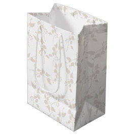 Botanisches Beige Dekorationsmuster Mittlere Geschenktüte