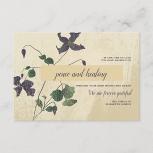 Botanisches Beileid Danke Karte