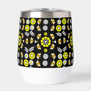 Botanisches Bienen-Blumen-Muster