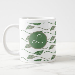 Botanisches Blatt Grün Handgezeichnetes Muster Jumbo-Tasse