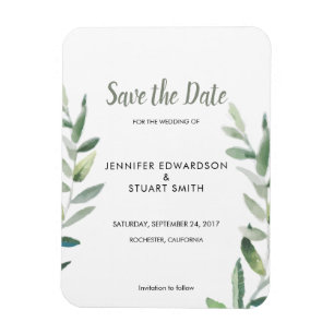 Botanisches Blätter mit Aquarellfarben Save the Da Magnet