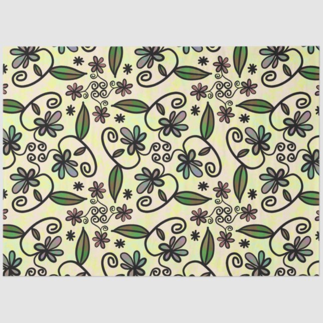 botanisches Blätterpapier Seidenpapier (Vorderseite)