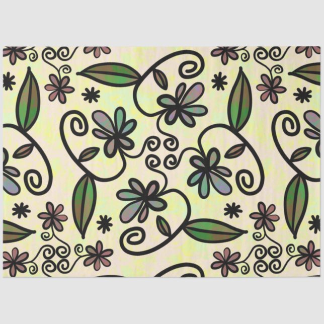 botanisches Blätterpapier Seidenpapier (Vorderseite)