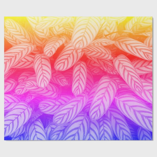 Botanisches Blattmuster-Wrap-Papier Geschenkpapier (Flach)