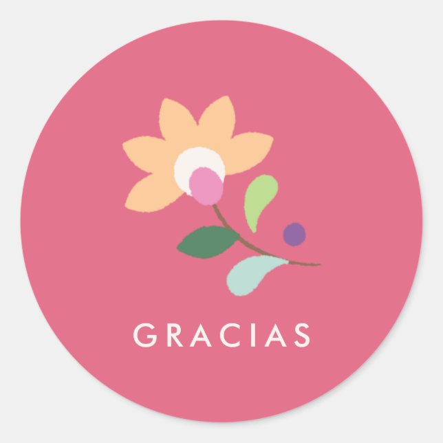 Botanisches Bloom Cinco de Mayo Sticker - Magenta (Vorderseite)