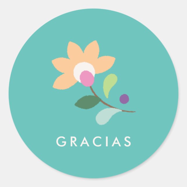 Botanisches Bloom Cinco de Mayo Sticker - Türkis (Vorderseite)