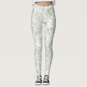 Botanisches Blumen des grünen PastellAquarells Leggings