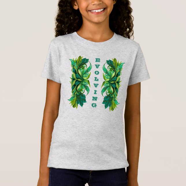 Botanisches Blumendekorativ "Evolving" T-Shirt (Vorderseite)
