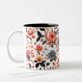 Botanisches Blumendesign Zweifarbige Tasse
