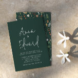 Botanisches Blumengrün Hochzeit Wasserfarbe modern Einladung<br><div class="desc">Hochzeit Wasserfarbe botanische florale stilvolle moderne minimale grüne Hochzeitseinladung Karte.</div>