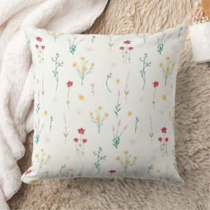 Botanisches Blumenmuster 50 cm x 50 cm Kissen
