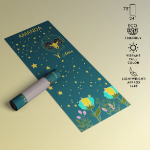Botanisches Blumenmuster Aries Yoga Mat Yogamatte