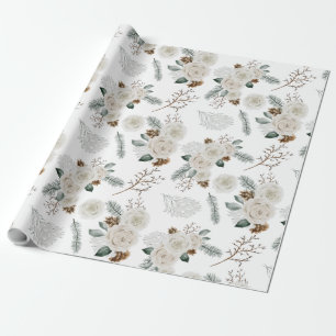 Botanisches Blumenpapier Geschenkpapier