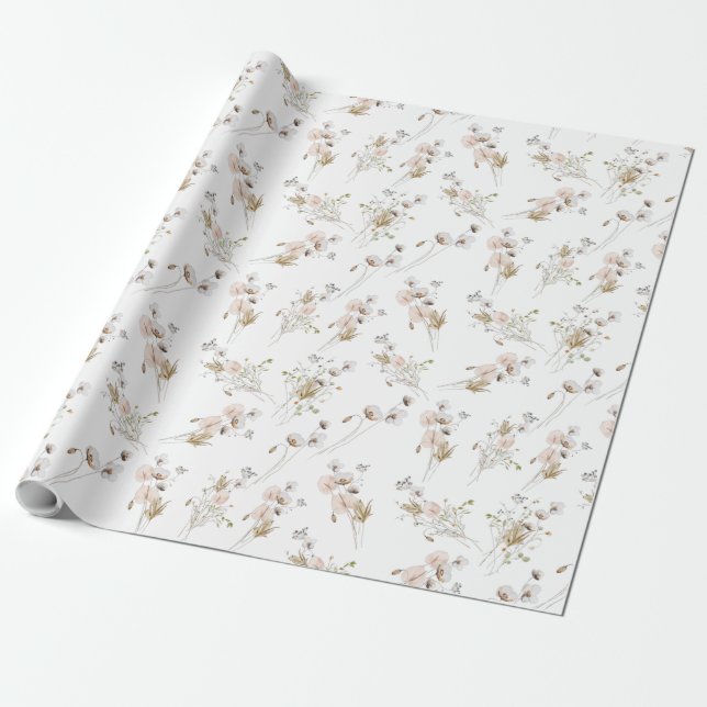 Botanisches Blumenpapier Geschenkpapier (Ungerollt)