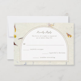 Botanisches Blumenpapier Moderne Hochzeit RSVP Karte