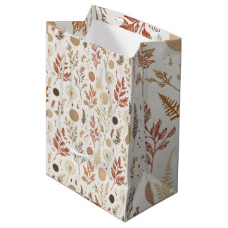 Botanisches Boho-Blumenmuster-Design 396 Mittlere Geschenktüte