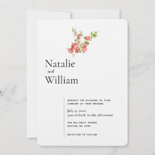 Botanisches Boho-Granatapfel Hochzeit Einladung