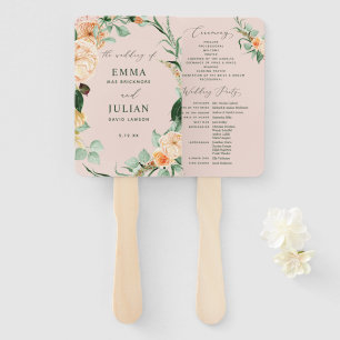 Botanisches Boho Greenery Blush Pink Hochzeitsprog Fächer