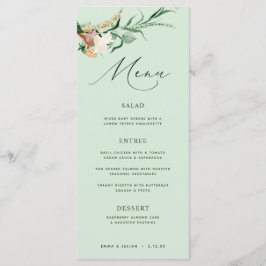 Botanisches Boho Greenery Neutral Sage Wedding Men Menükarte