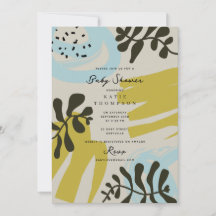 Botanisches Boho-Pastell Grün Blau Baby-Begrüßung