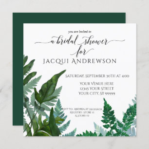 Botanisches Brautparty aus Fern Foliage  Platz Einladung