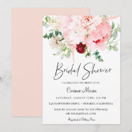 Botanisches Brautparty Blush Pink Einladung