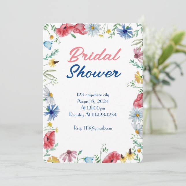 BOTANISCHES BRAUTPARTY EINLADUNG (Stehend Vorderseite)