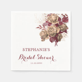 Botanisches Brautparty im eleganten Fall Watercolo Serviette