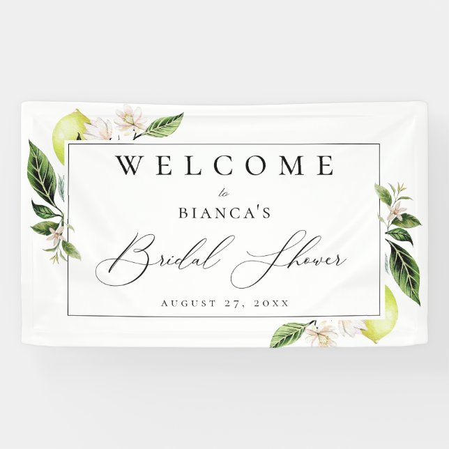 Botanisches Brautparty Lemons Willkommen Banner (Horizontal)