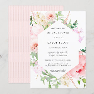 Botanisches Brautparty Pink Peony Floral Einladung