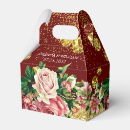 Botanisches Burgundy Elegante Wedding Favor Box Geschenkschachtel