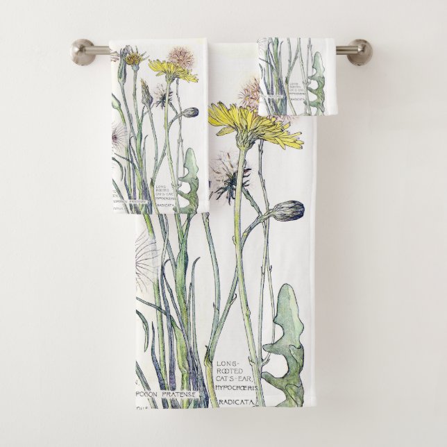 Botanisches Catsear Wildblumen-Bad-Tuch-Set Badhandtuch Set (Insitu)