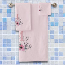 Botanisches chicrosa Aquarellblütenmonogramm