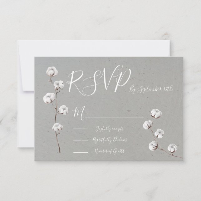 Botanisches Cotton Hochzeitkarten-UAWG RSVP Karte (Vorderseite)