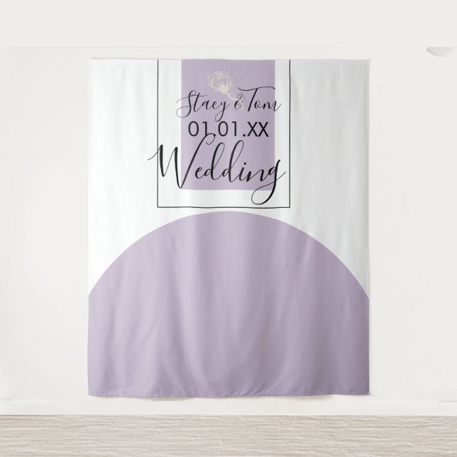 Botanisches Cotton Pflanze Lavendel Wedding Foto Wandteppich (Vorderseite)