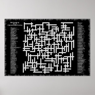 Botanisches Crossword 156 Pflanze zum Funny Giant Poster