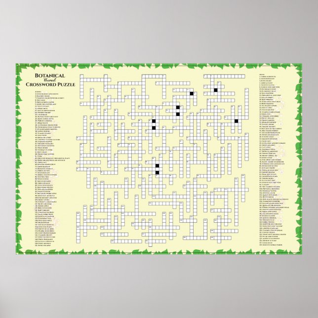 Botanisches Crossword 156 Pflanze zum Funny Giant  Poster (Vorne)
