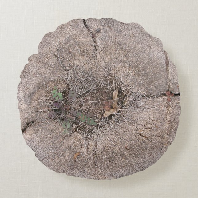 Botanisches Cut Palm Tree Foto Rundes Kissen (Vorderseite)