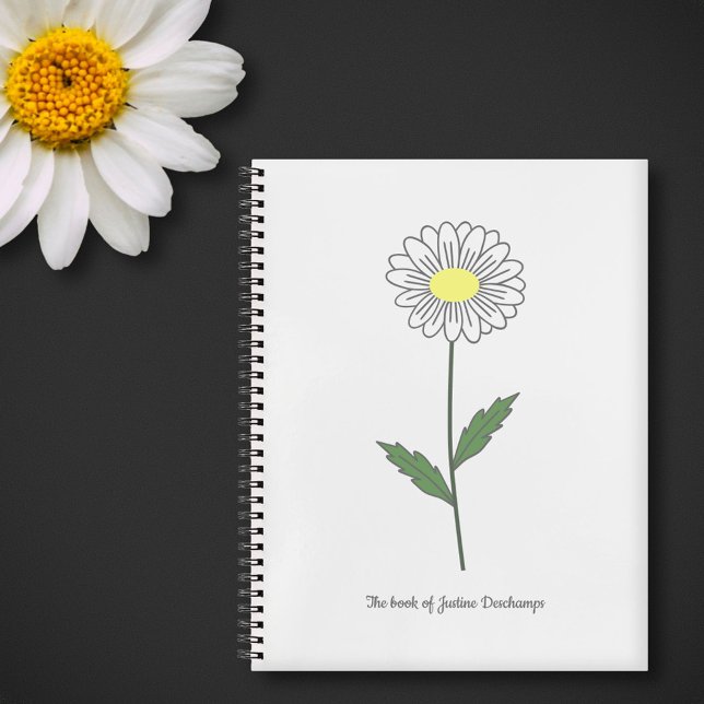 Botanisches Daisy-Blume-White-Notebook Notizbuch (Daisy Flower White Notebook)