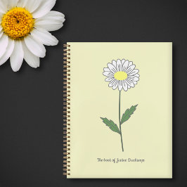 Botanisches Daisy-Blume-Yellow-Notebook Notizbuch