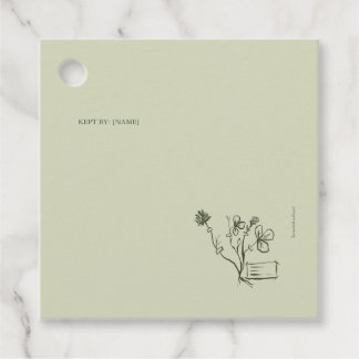 Botanisches Dark Academia Garten Leser Geschenk Geschenkanhänger