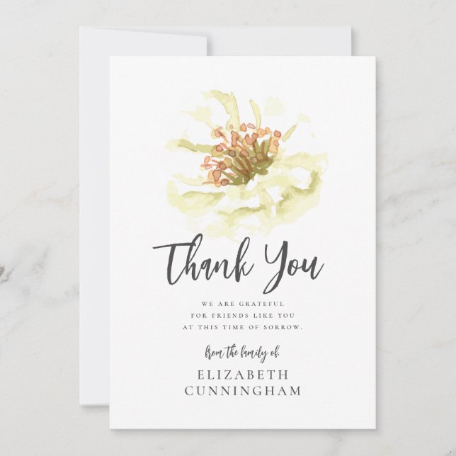 Botanisches Denkmal für moderne Wasserfarben Dankeskarte (Vorderseite)