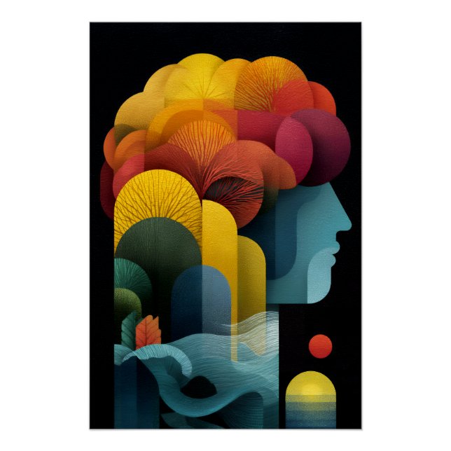 Botanisches Denkprofil Lebendige Schichten Poster (Vorderseite)