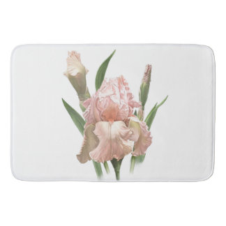 Botanisches Design der Schwertlilie mit rosa Bart Badematte