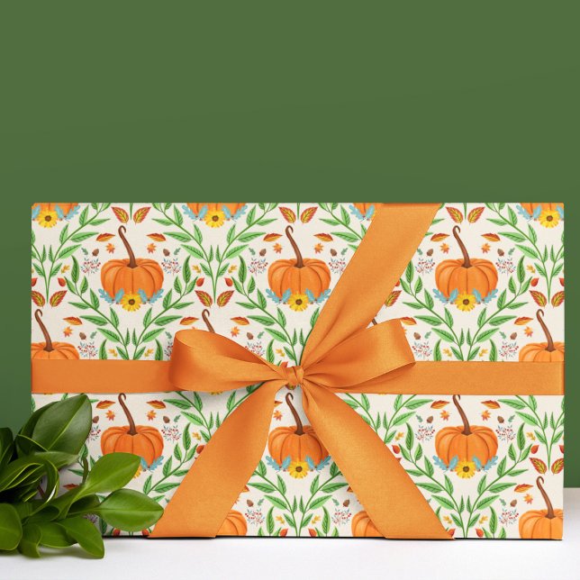 Botanisches Design des Autumn Pumpkin Geschenkpapier Set (Von Creator hochgeladen)